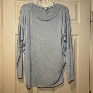 Brenda’s Gray Women's Long Sleeve Scoop Neck Top, Roomy Fit in Pit Area, Size L